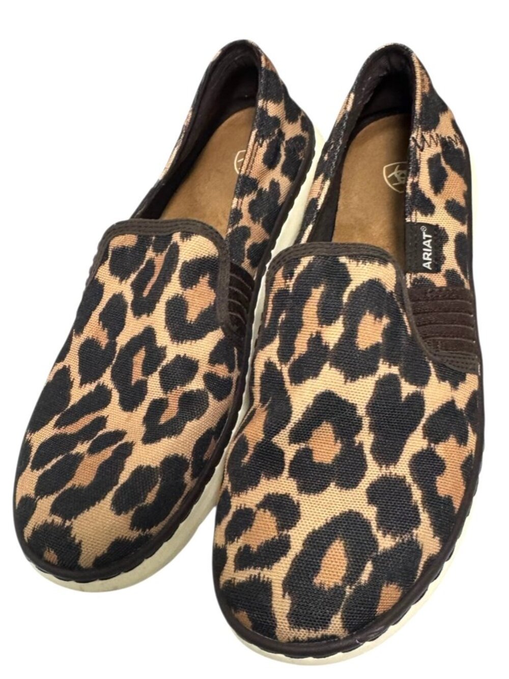 Ariat Womens Ryder Leopard‎ Print Slip-On Canvas Shoes SZ9